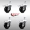Service Caster 4 Inch SS Soft Rubber Swivel 12mm Threaded Stem Caster Set Total Lock Brake SCC-SSTSTTL20S414-SRS-M1215-4 - alternate 1
